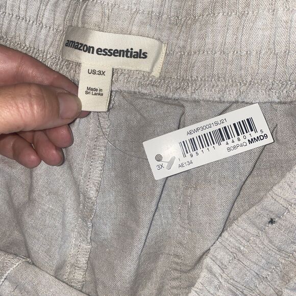 linen Women 5" Inseam Drawstring Short 3x New Tan Khaki Pull On comfort - Picture 8 of 9